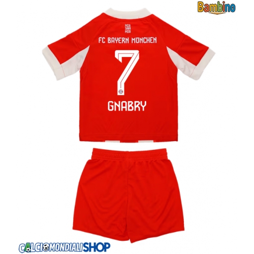 Maglie da calcio Bayern Munich Serge Gnabry #7 Prima Maglia Bambino 2025-26 Manica Corta + Pantaloni corti)